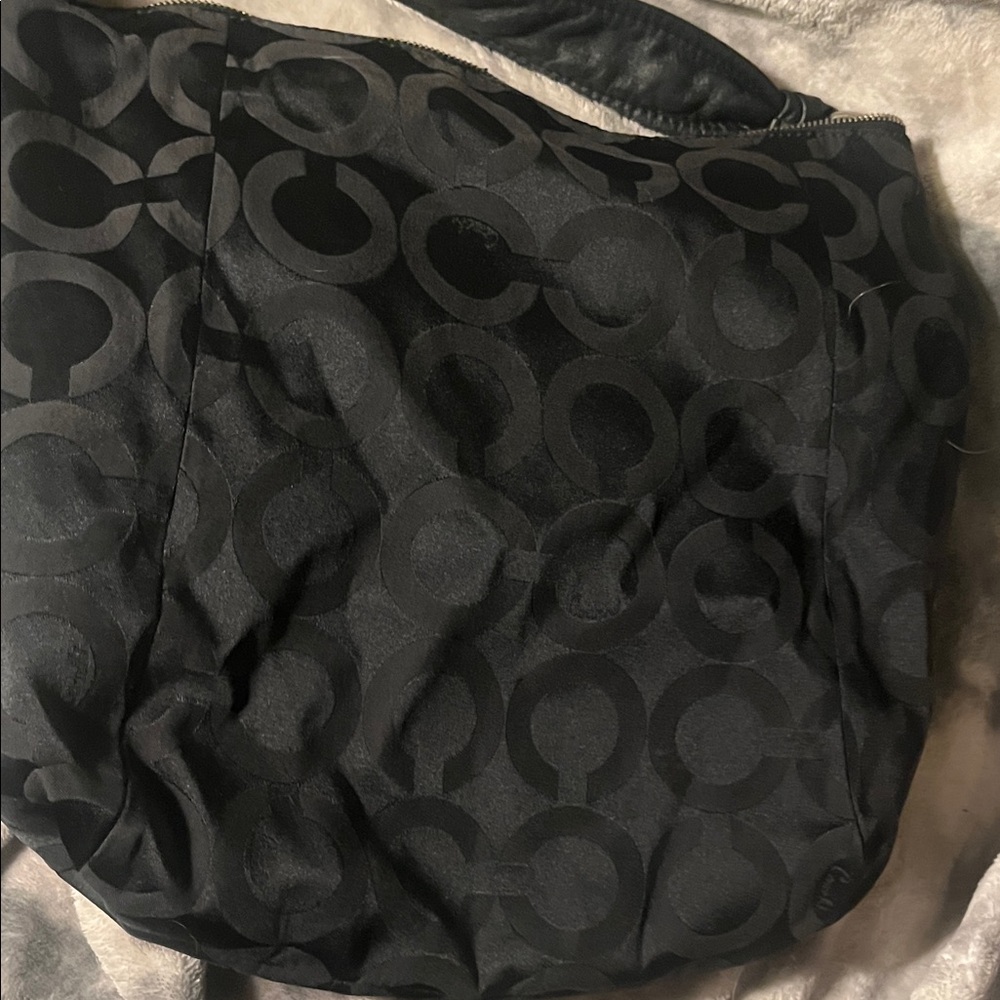 Coach Black Hobo Bag with Circle Pattern - Picture 6 of 9